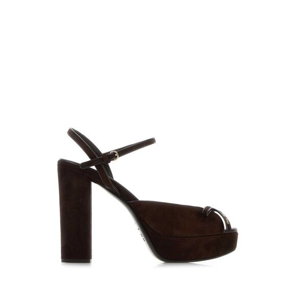 MIU MIU Shoes - Miu Miu Women Dark Brown Suede Sandals